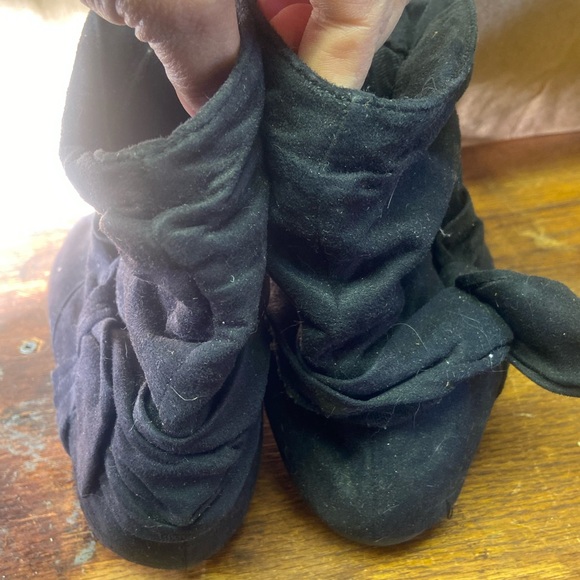 Rampage Brie black flat pullon bow booties women’s 8 m - Picture 4 of 6